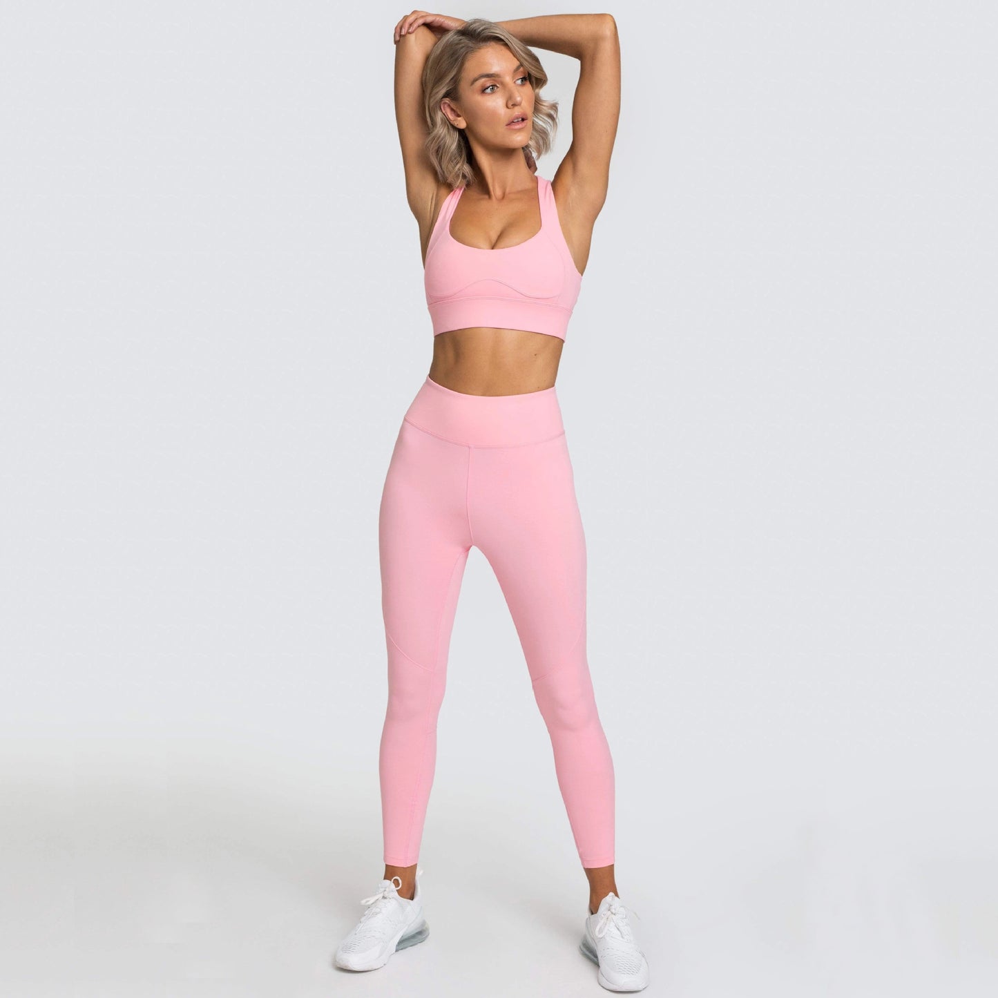 Back-Buckle Solid Yoga Set