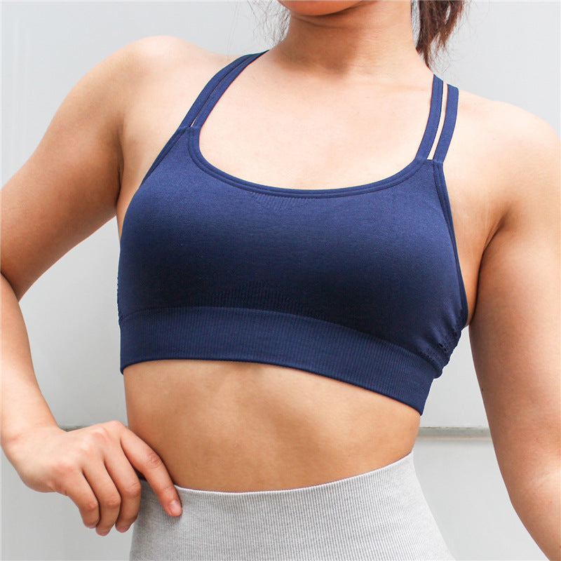 Criss-Cross Strappy Back Sports Bra
