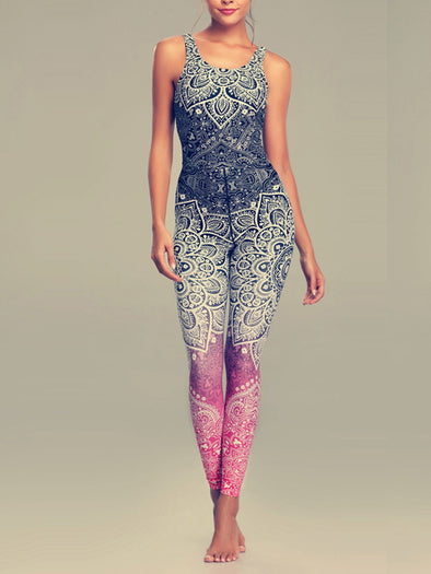 Mandala Printed One-piece Tight-fitting Fitness Yoga
