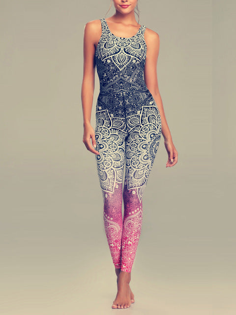 Mandala Printed One-piece Tight-fitting Fitness Yoga