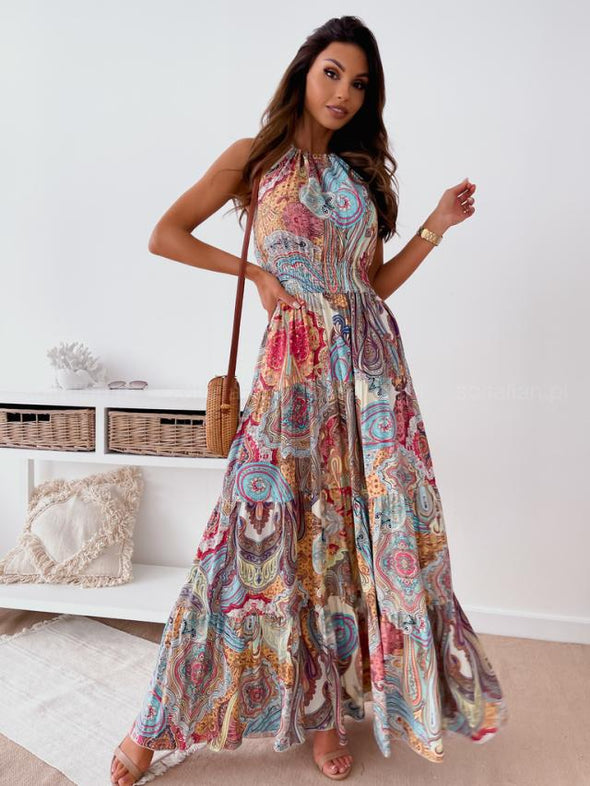 Fashion Sexy Floral Halter Dress