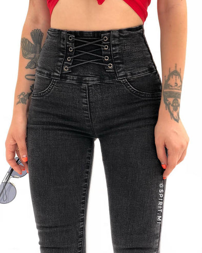 Back zipper jeans
