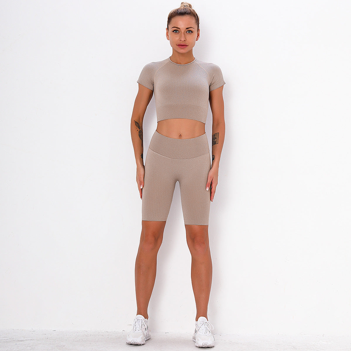 Short-Sleeve Crop & Leggings Set