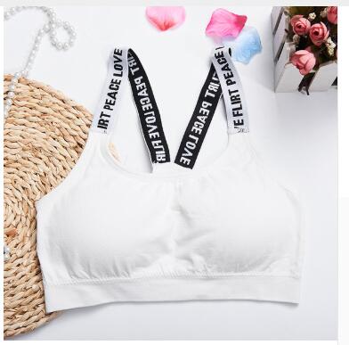 Women's Sports Bra Top Fitness Letters Yoga Bra Cup Advertising Black White Running Yoga Gym Fitness Top Short Female Push Up Sports Bra