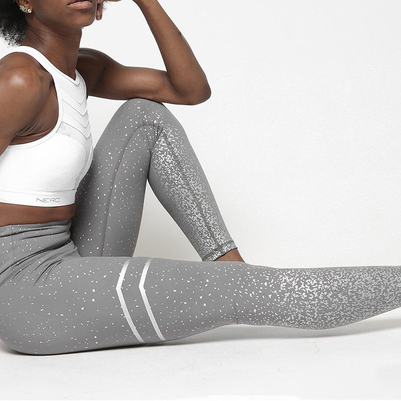 Metallic Print High-Waist Leggings