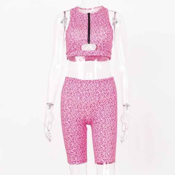 Women's Printed Spots Sports Yoga Suit