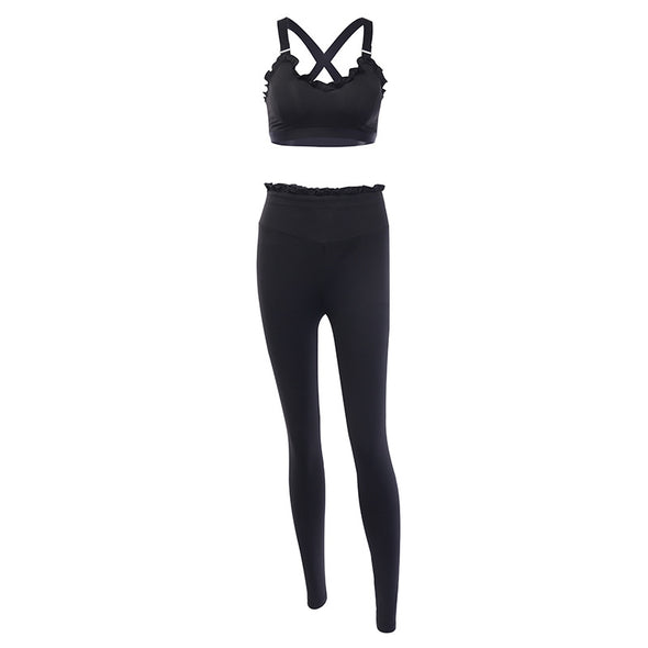 Fashionable high waist sexy tight yoga suit