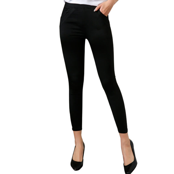 Black cropped leggings