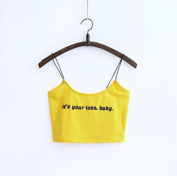 Women's fashion monogrammed printed tank top T-shirt