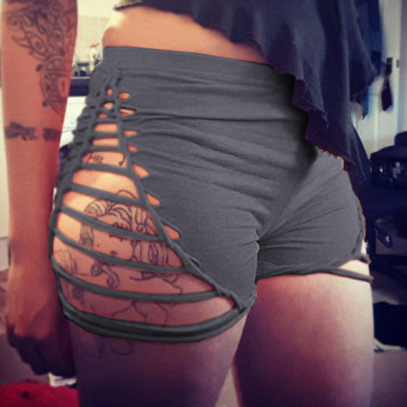 Sexy High Waist Cut Out Leisure Super Shorts