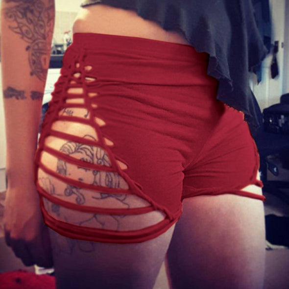 Sexy High Waist Cut Out Leisure Super Shorts