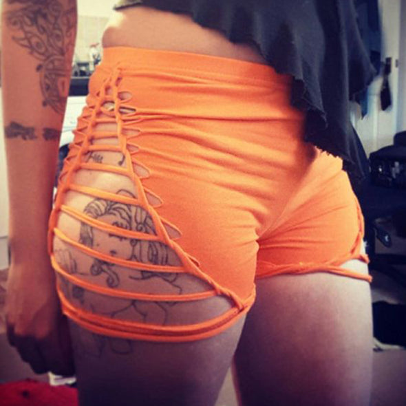 Sexy High Waist Cut Out Leisure Super Shorts