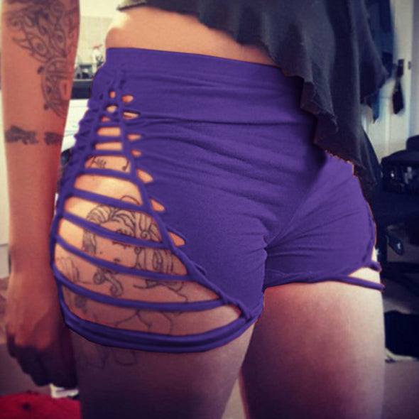 Sexy High Waist Cut Out Leisure Super Shorts