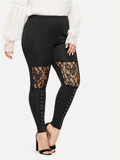 New Summer 2021 Hot Style Lace Stitching Hoop Leggings