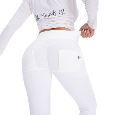 White Peach High Waist Tight Leggings