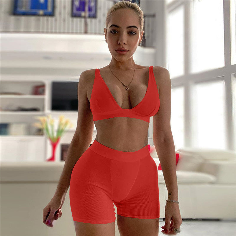 V-Neck 2-Piece Yoga Set