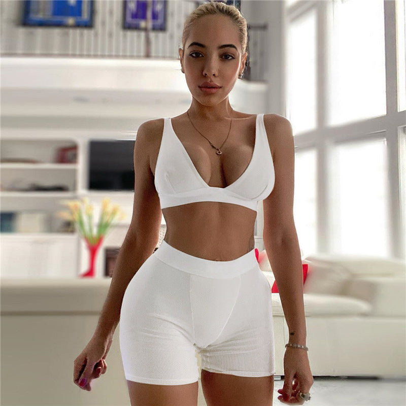 V-Neck 2-Piece Yoga Set
