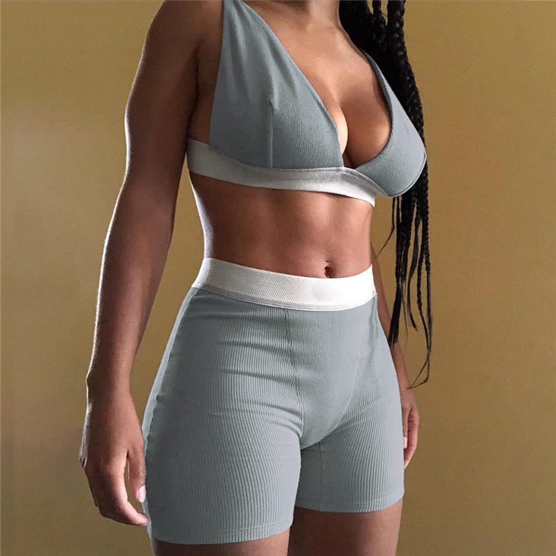 V-Neck 2-Piece Yoga Set