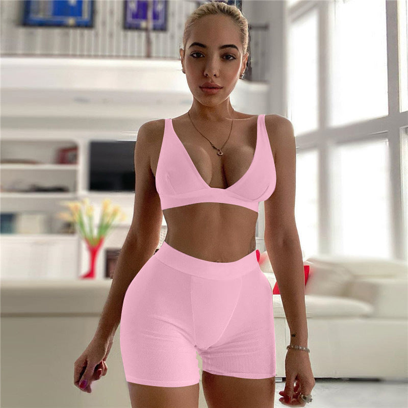 V-Neck 2-Piece Yoga Set