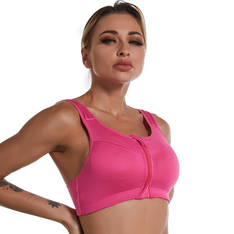 Zip-Front Wire-Free Sports Bra