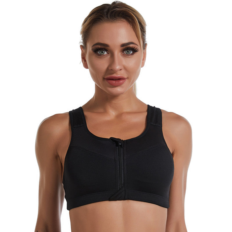 Zip-Front Wire-Free Sports Bra