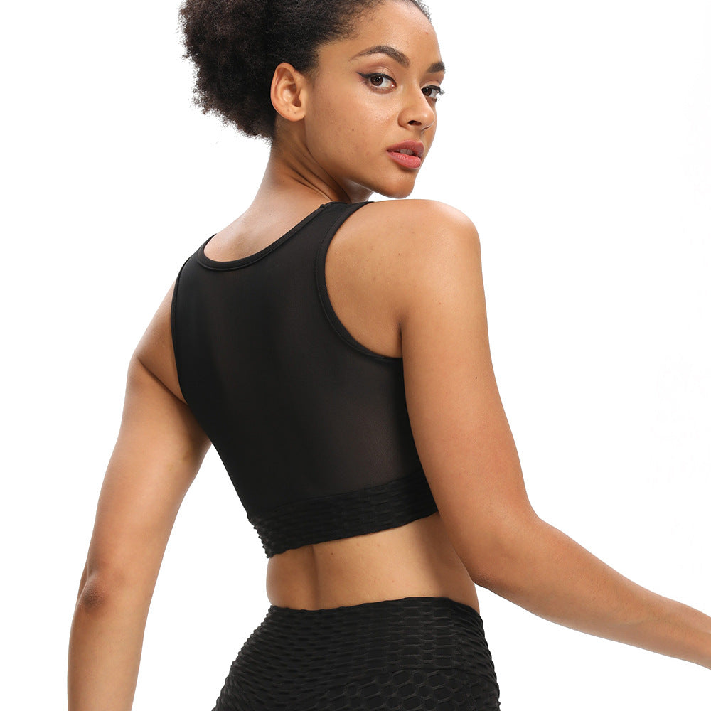 Mesh Jacquard Texture Sports Bra