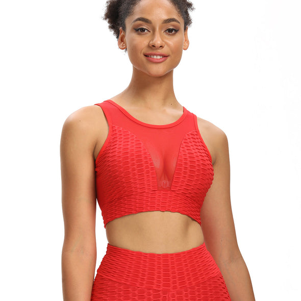 Mesh Jacquard Sexy Sports Bra