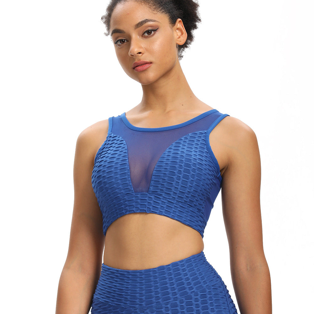 Mesh Jacquard Texture Sports Bra