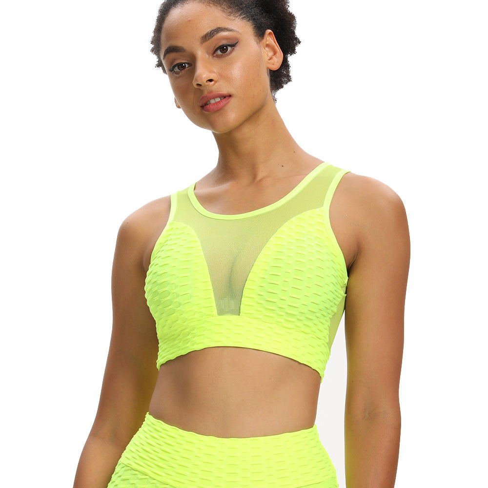 Mesh Jacquard Texture Sports Bra