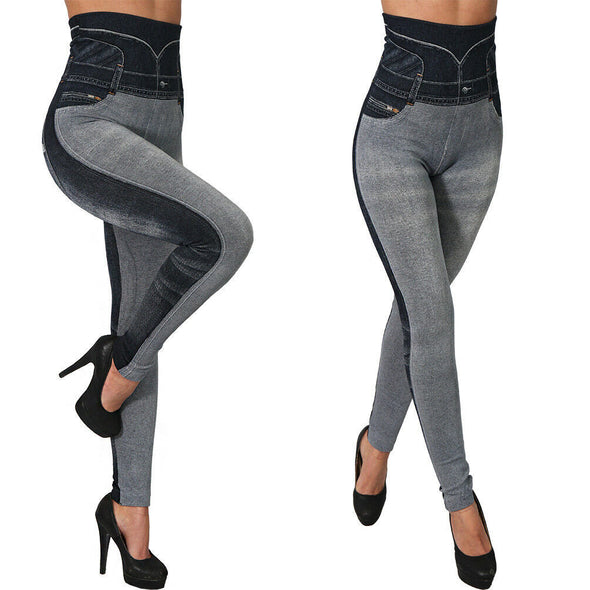 Women's Seamless Imitation Jean Leggings