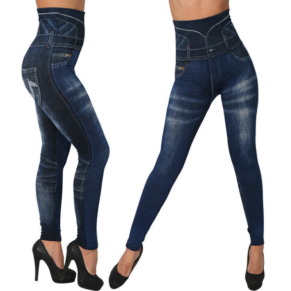 Women's Seamless Imitation Jean Leggings