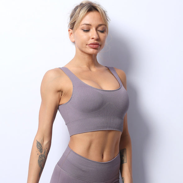 New Summer 2021 Seamless Striped Sports Bra