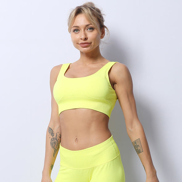 New Summer 2021 Seamless Striped Sports Bra