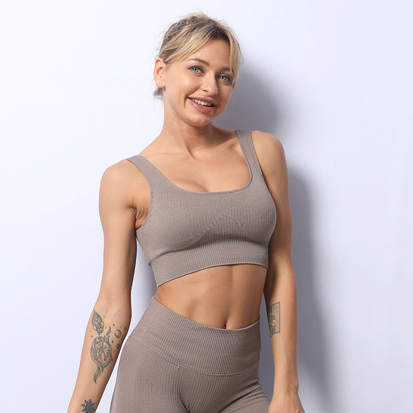 New Summer 2021 Seamless Striped Sports Bra