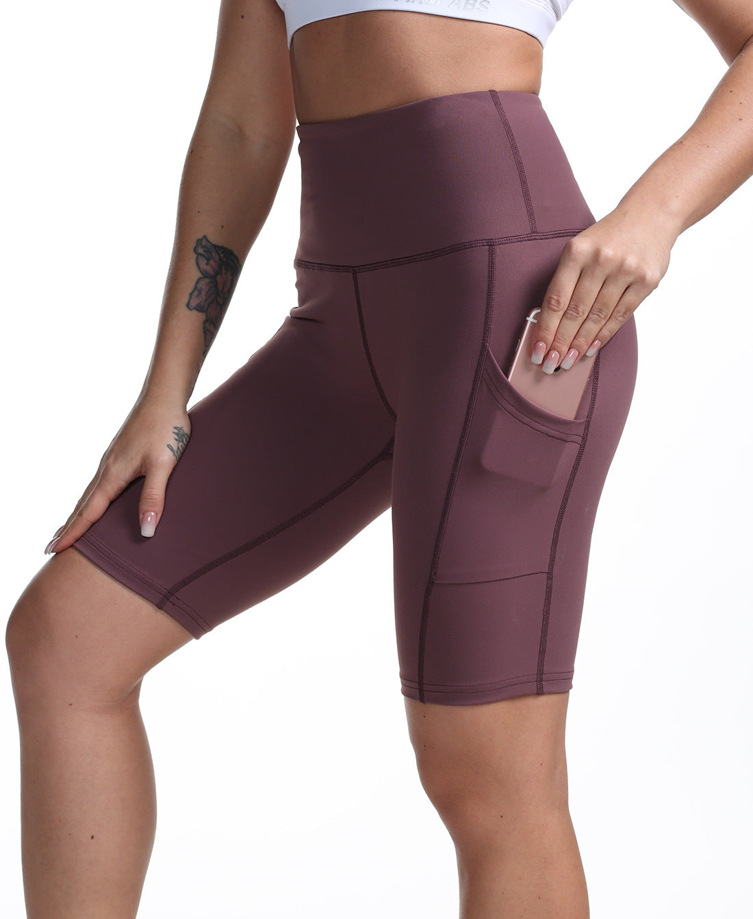 High-Waist Cycling Stretch Shorts