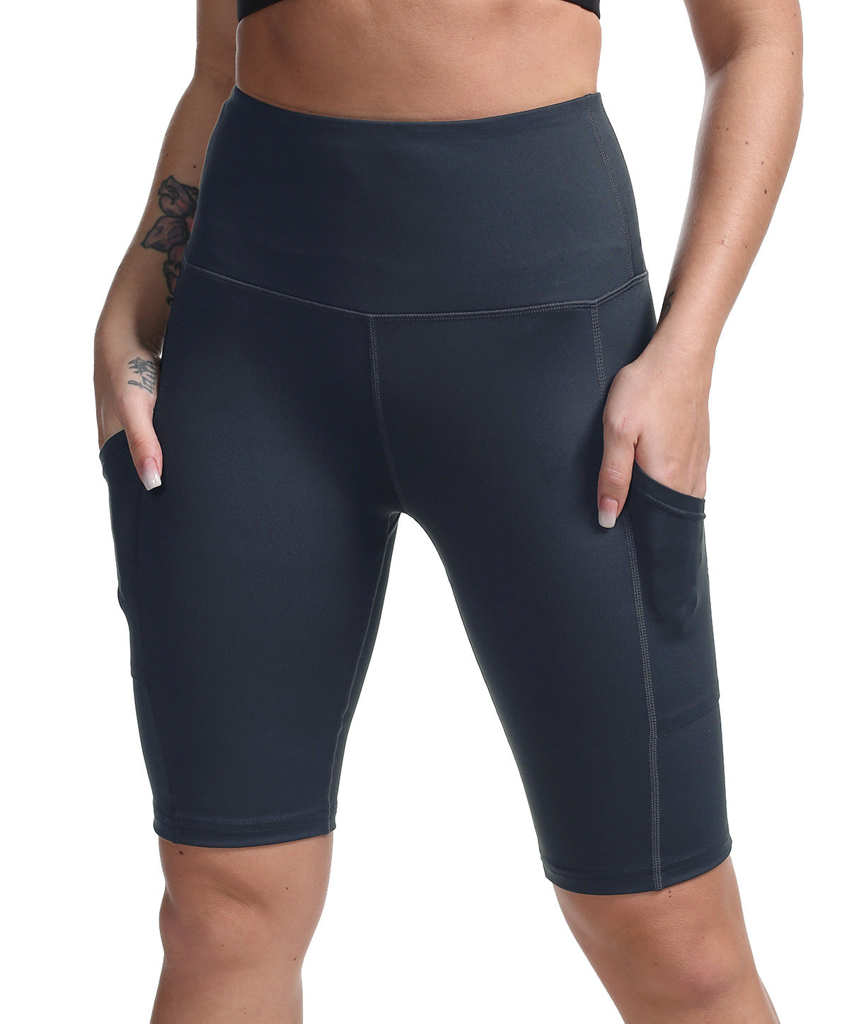 High-Waist Cycling Stretch Shorts