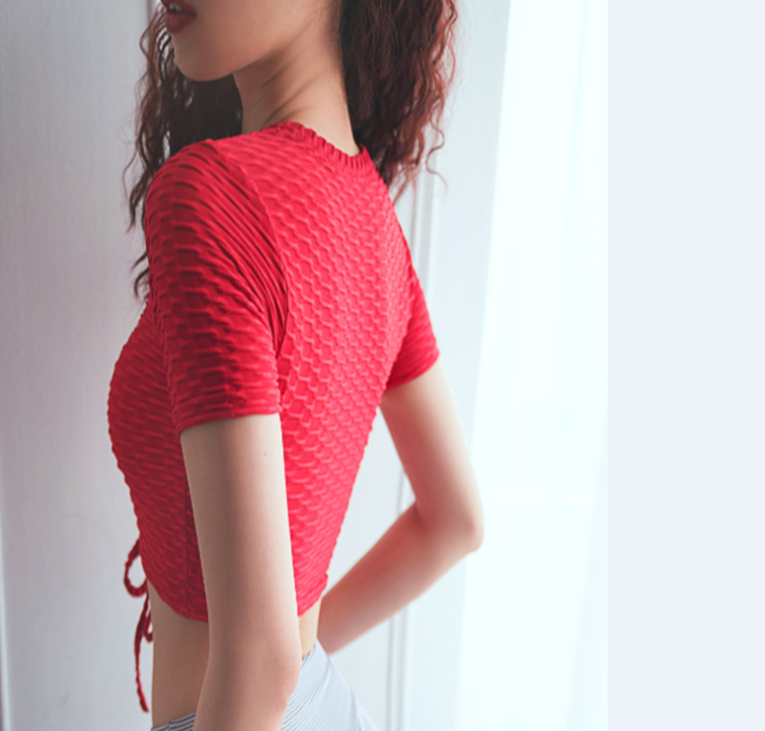 Drawstring Crop Fitness Top