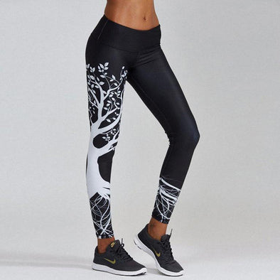 Women's Printed Big Tree Yoga Leggings