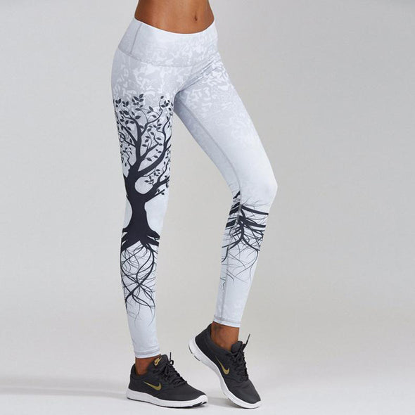 Women's Printed Big Tree Yoga Leggings