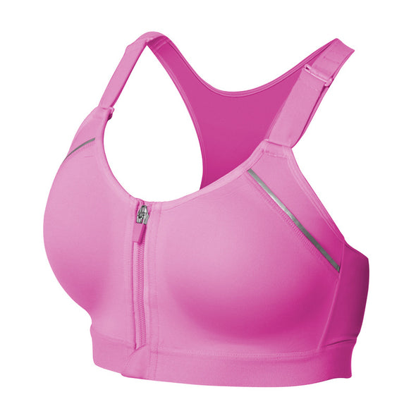 Women Shockproof Sports Bra With Front Zipper