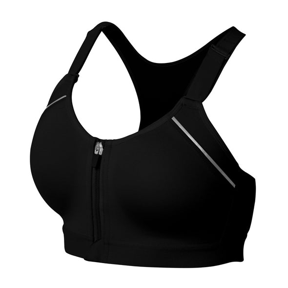Women Shockproof Sports Bra With Front Zipper