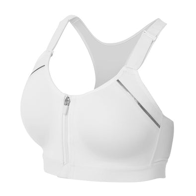 Women Shockproof Sports Bra With Front Zipper