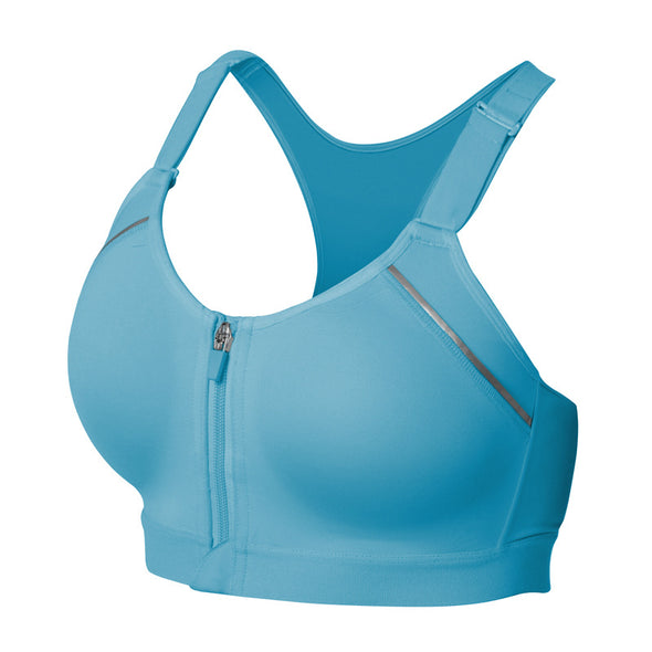 Women Shockproof Sports Bra With Front Zipper