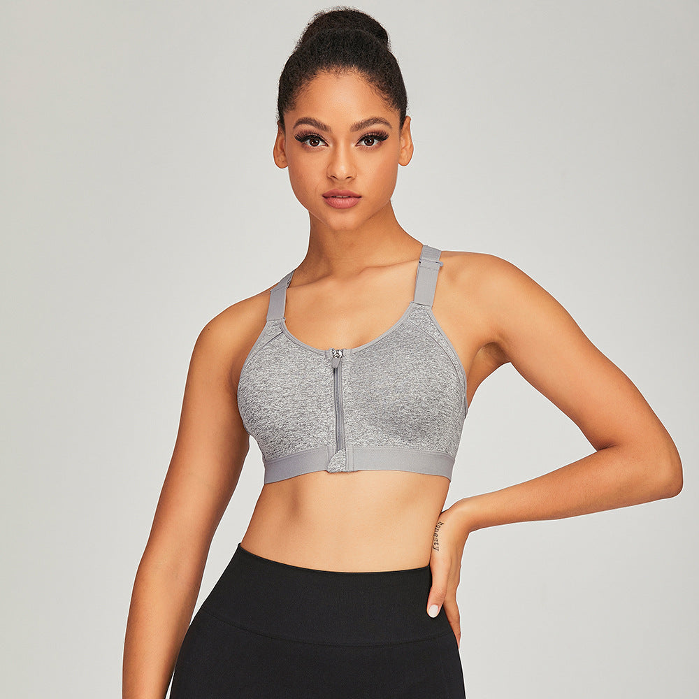 Front-Zip High-Support Sports Bra