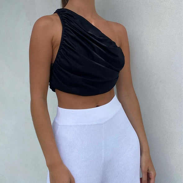 Women's One Shoulder Crop Top