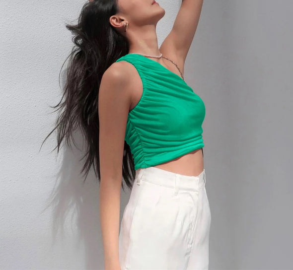 Women's One Shoulder Crop Top