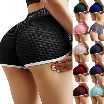 Textured Straight Waist Yoga Pants Casual Sports