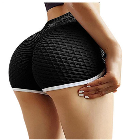 Textured Straight Waist Yoga Pants Casual Sports