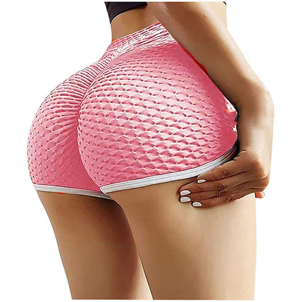 Textured Straight Waist Yoga Pants Casual Sports