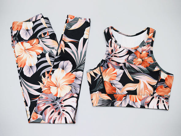 Ladies Digital Floral Printed Fitness Suit